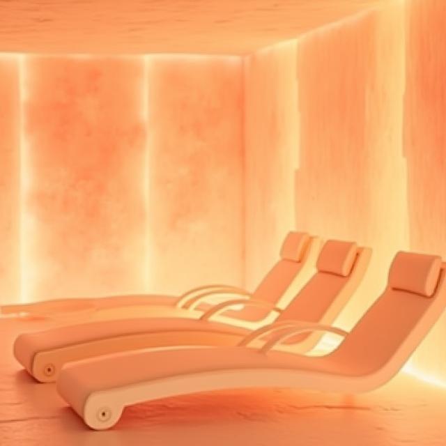 Zouttherapie kamer met ligstoelen
